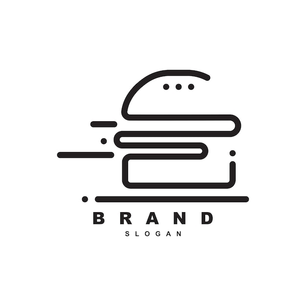 Vector fast delivery burger line logo design vector for your brand or business