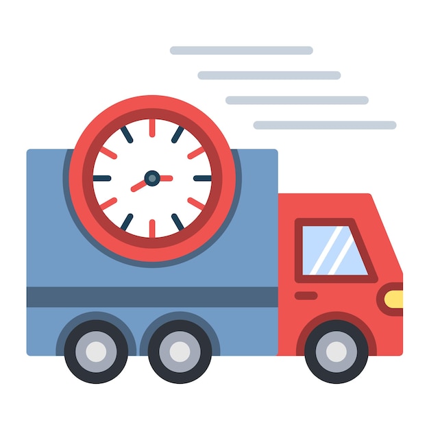 Fast Delivery Flat Illustration