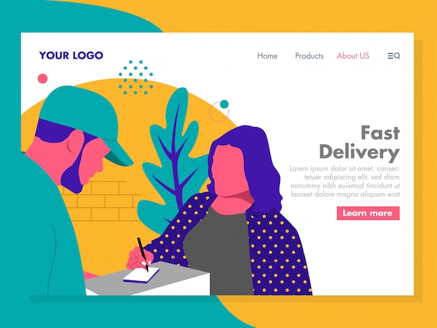 Fast Delivery Illustration for landing page