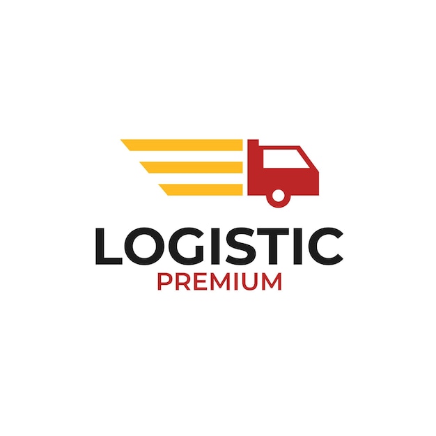 Быстрая доставка логистический грузовик концепция дизайна логотипа векторные иллюстрации символ значок