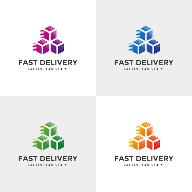 Vettore logo fast delivery