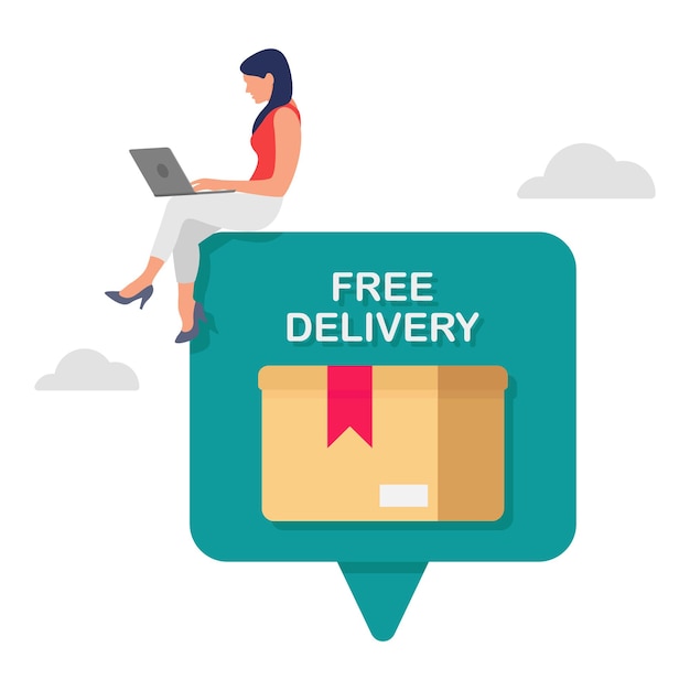 Fast delivery online shopping concept