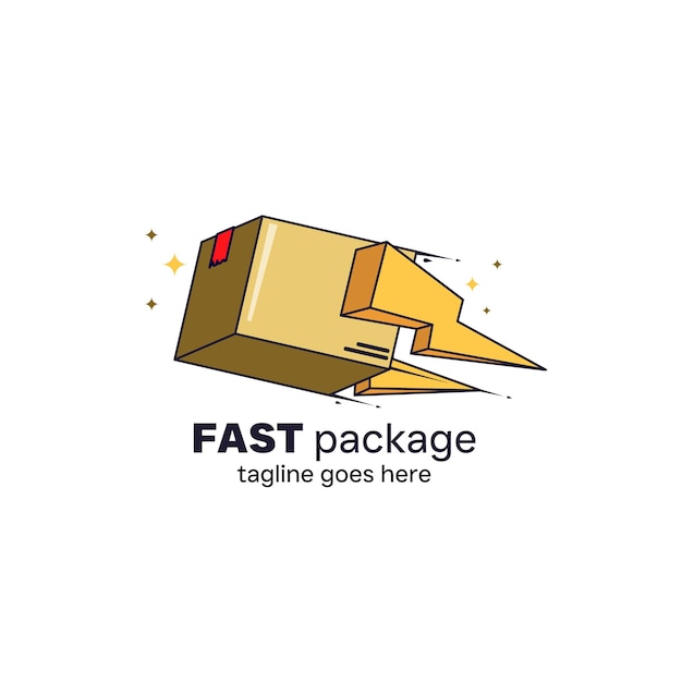 Vector fast delivery package logo template design