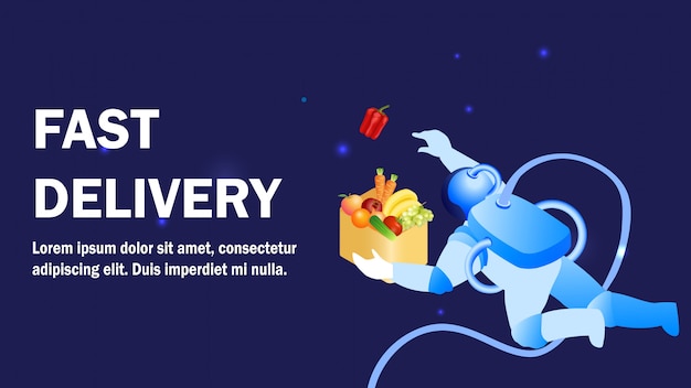 Fast delivery service promotion banner template