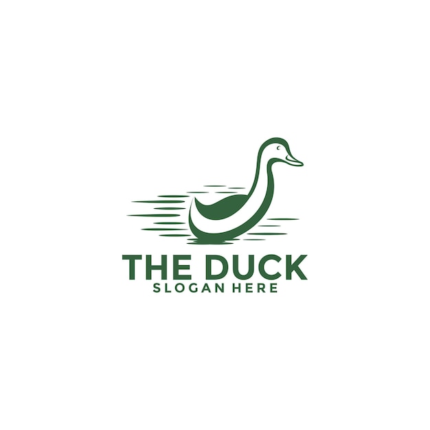 Vector fast duck vector mallard logo hunting duck farm logo vector illustration template