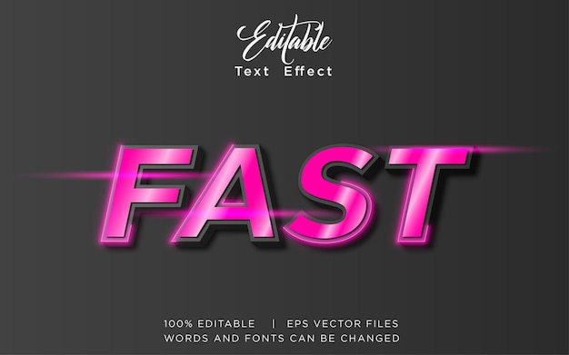 fast Editable text effect in modern trend style
