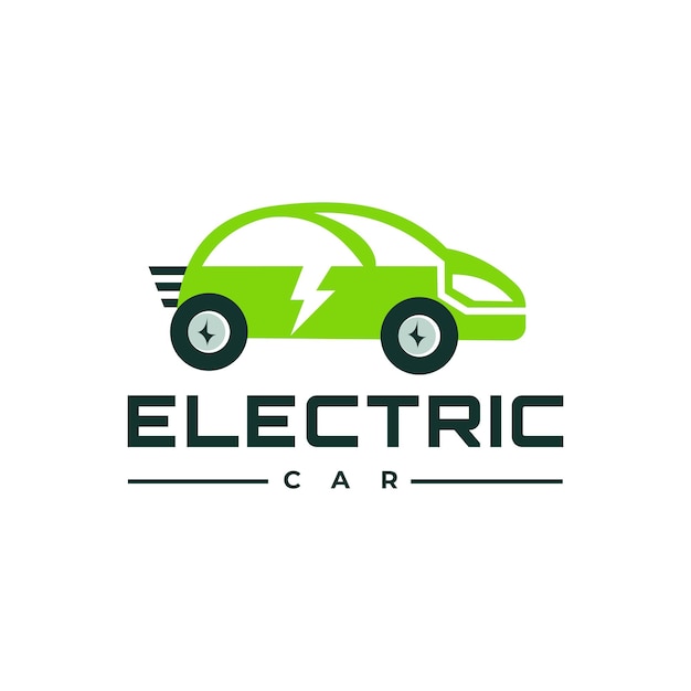 Fast electric car green hybrid modern vehicle eco friendly vehicle concept vector illustration