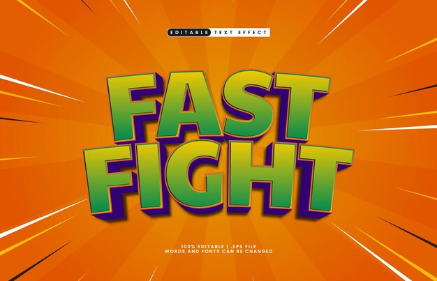 fast fight editable text effect with a game and play text style