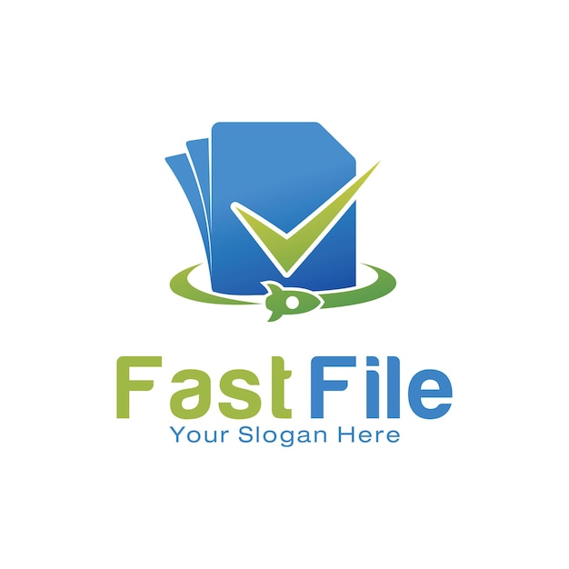 Fast File logo design template
