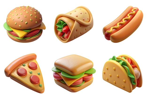 Fast food 3d ilustration