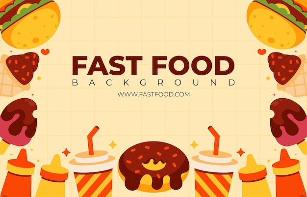 Fast food background with patterns vector illustration