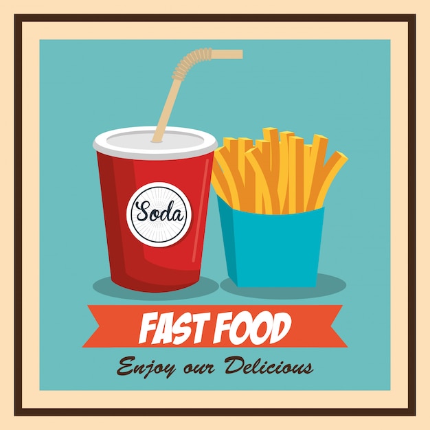 Vector fast food burger design isolated