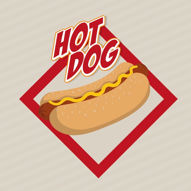 Vettore concetto di fast food rappresentato dall'icona di hot dog