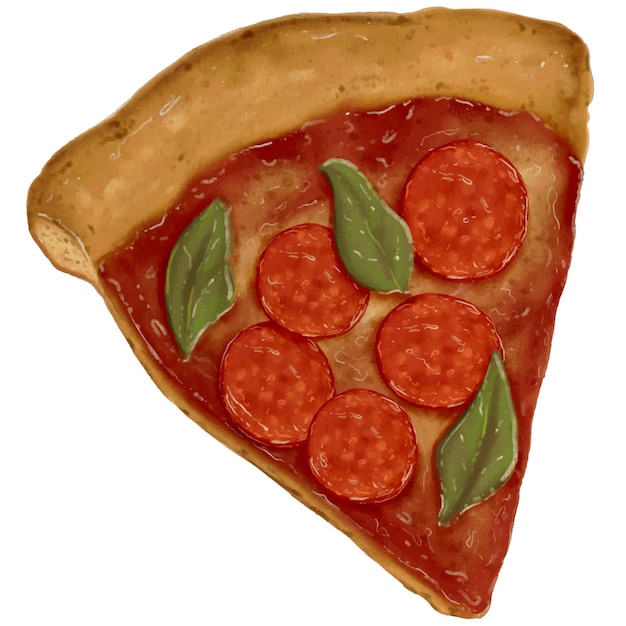 Vector fast food concept slice of pizza vector illustration