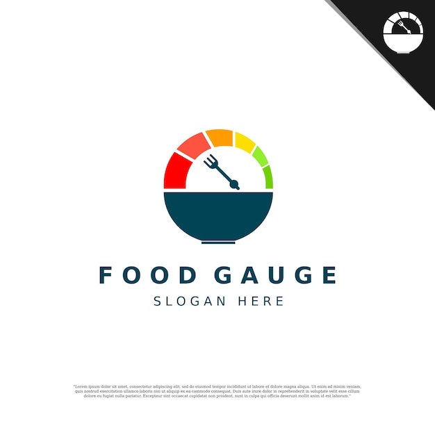 Fast food delivery dial gauge logo vector icon illustration