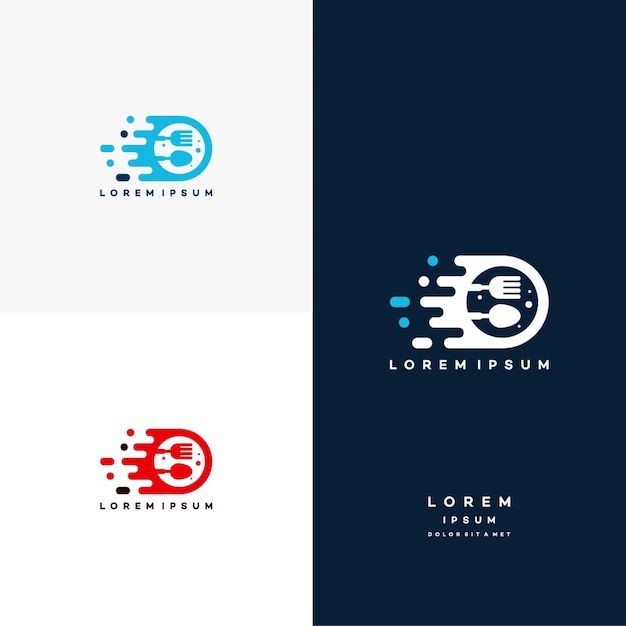 Fast food delivery logo designs concept, food truck logo template