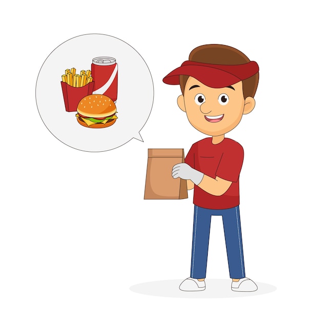 Fast Food Delivery Man Clipart Images