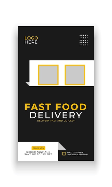 Fast food delivery social media story banner template