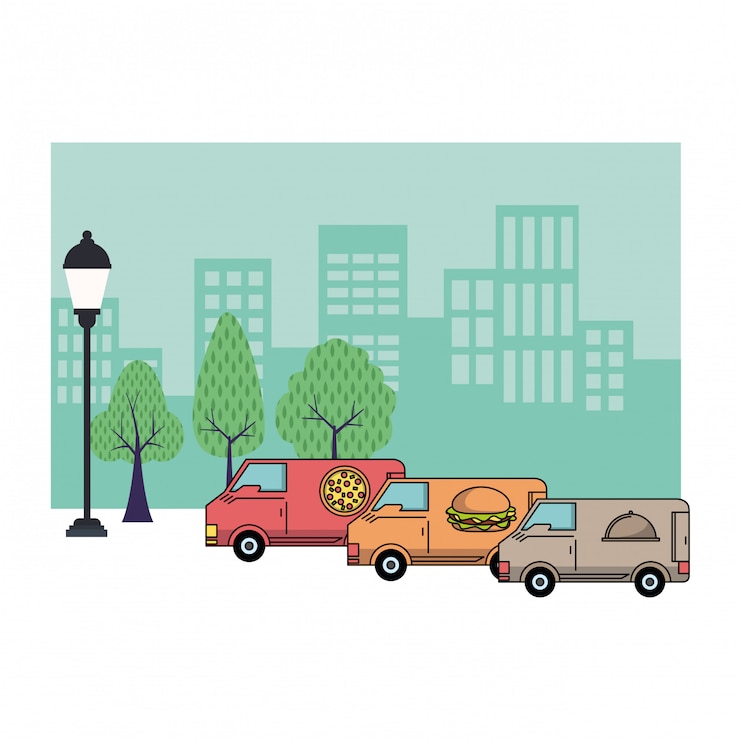 Vector fast food delivery