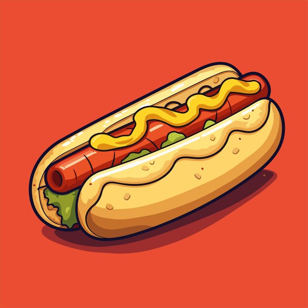 Vettore disegno di fast food con hot dog isolato