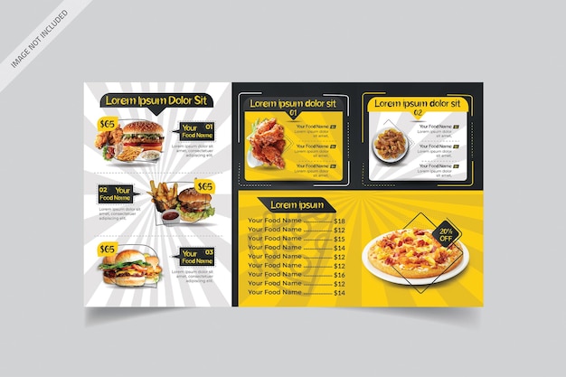 Vector fast food digital menu boards