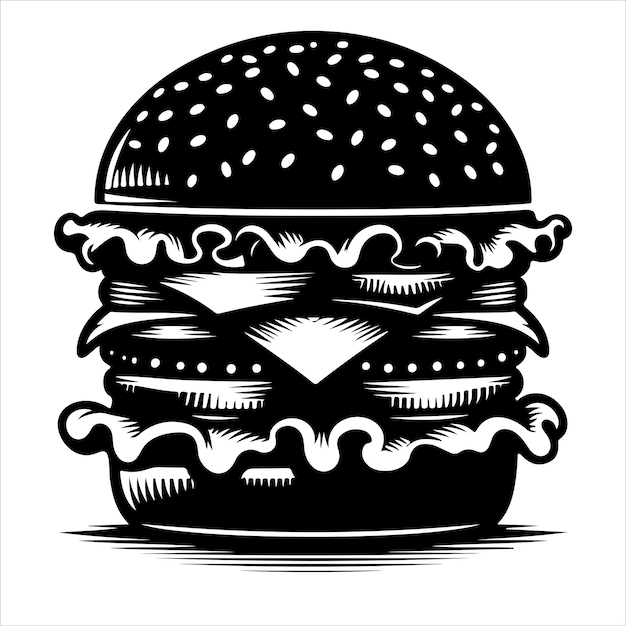 Fast food doodle set silhouette vector illustration
