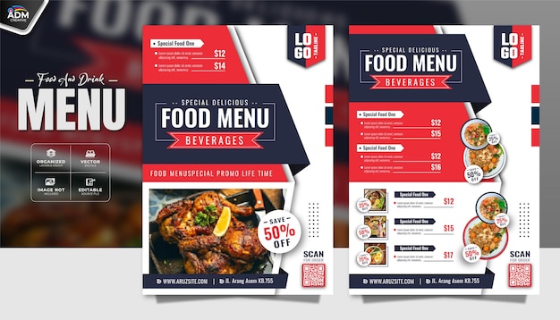 Fast Food en Drink Restaurant Menu Ontwerp Template