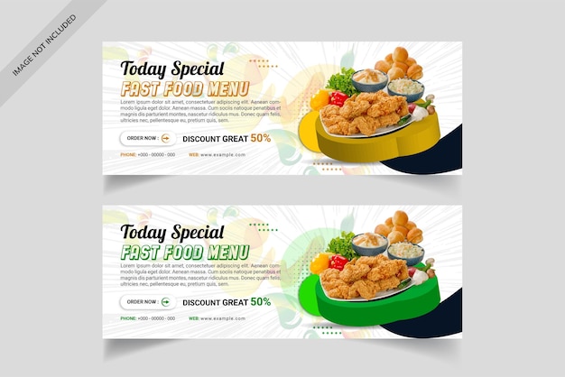 Fast food facebook banner design template