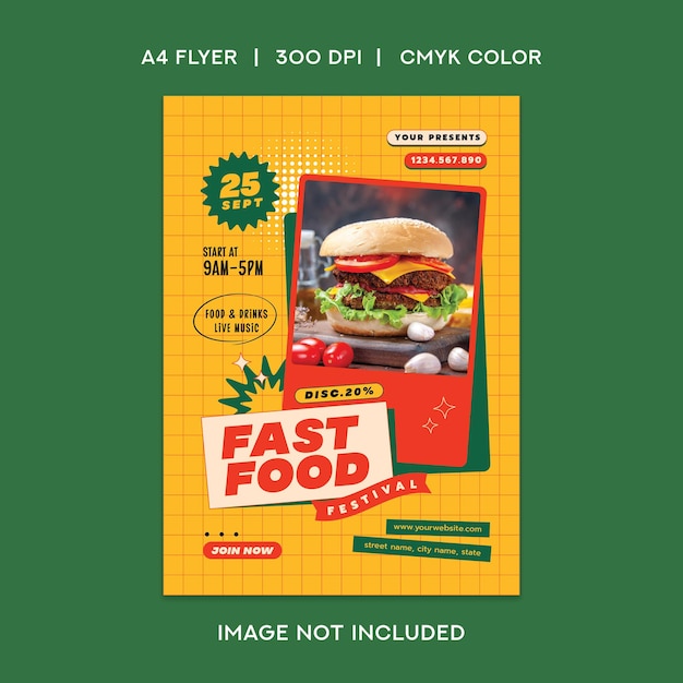 Flyer del festival del fast food