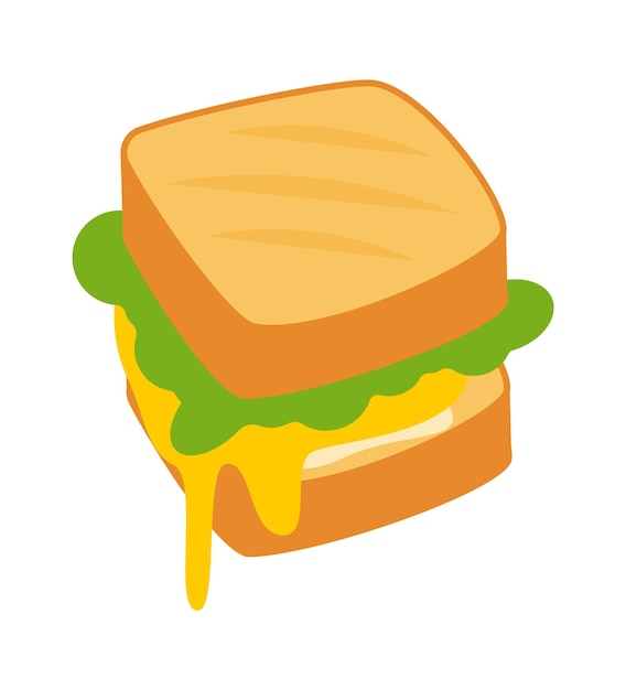 Fast food flat icon Tasty sandwich Snack Balanced nutrition