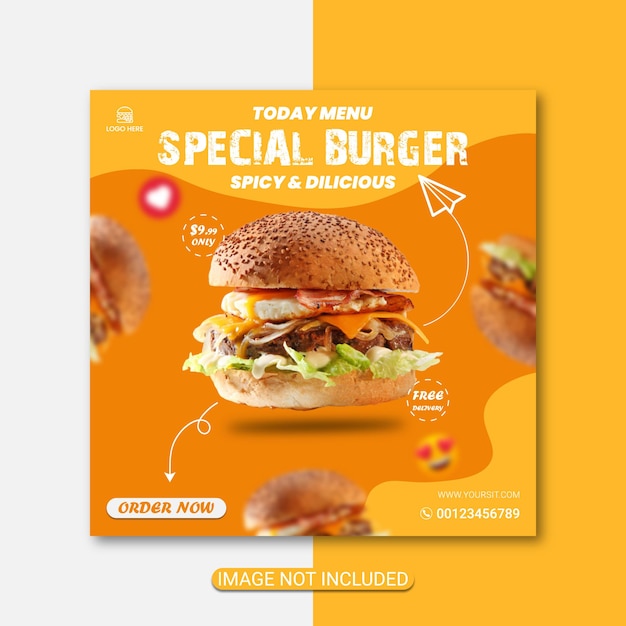 Fast Food Flyer Design Premium Vector