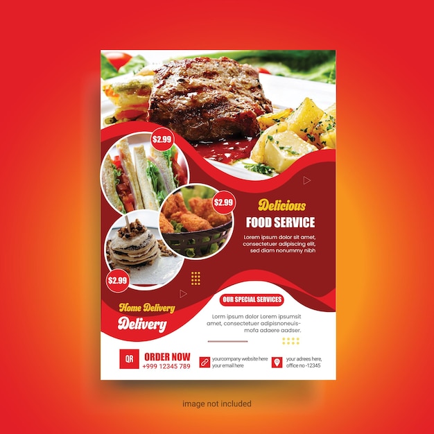 Vector fast food flyer design template