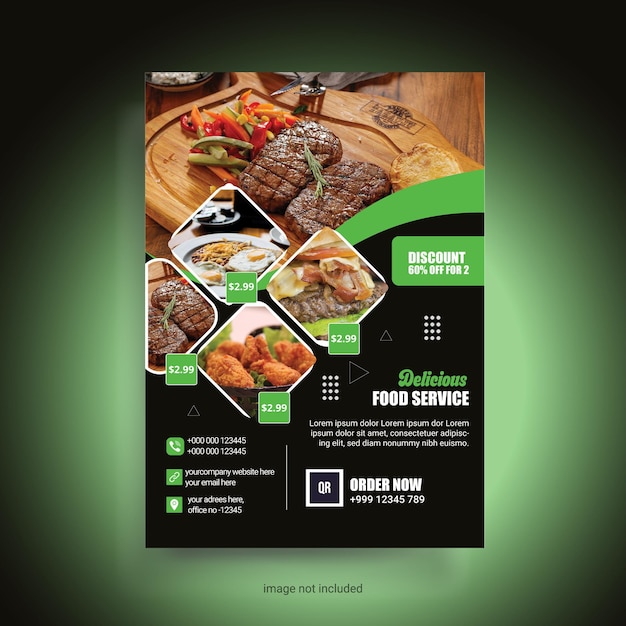 Vector fast food flyer design template