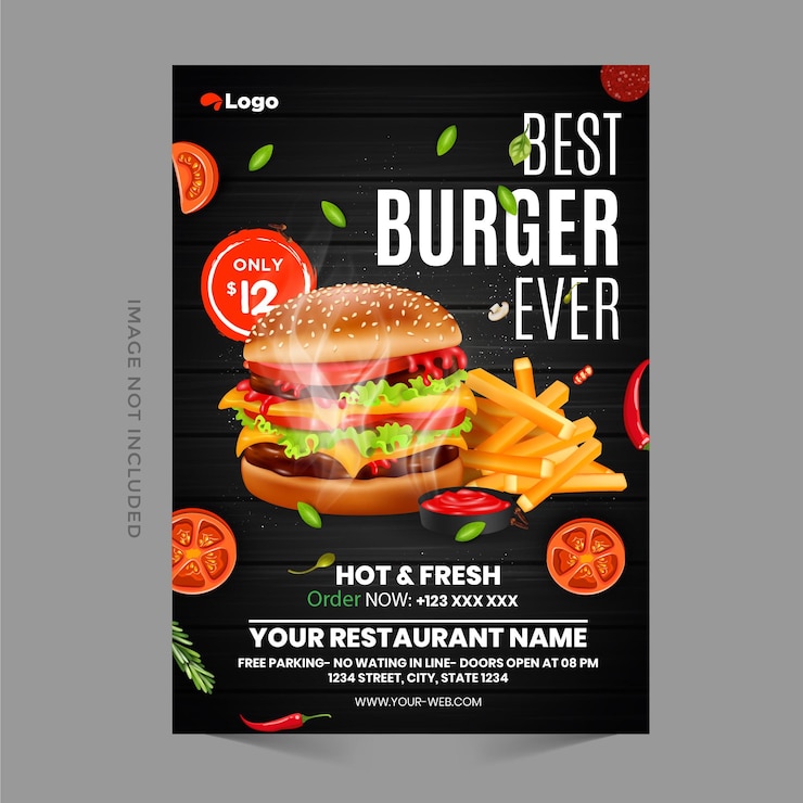Vector fast food flyer design