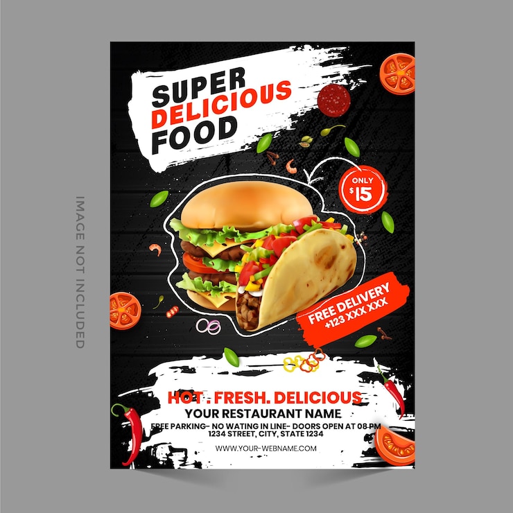 Vector fast food flyer design
