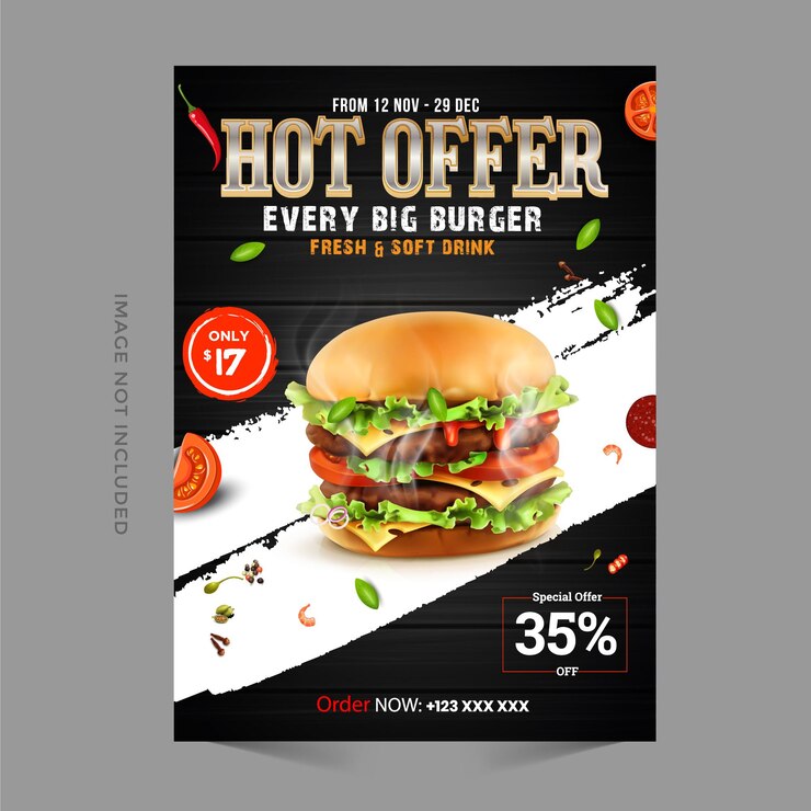 Vector fast food flyer design