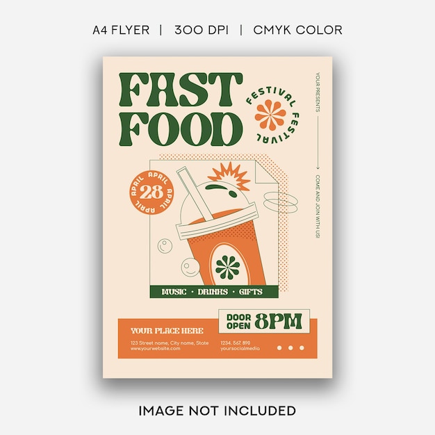 Vector fast food flyer promo template