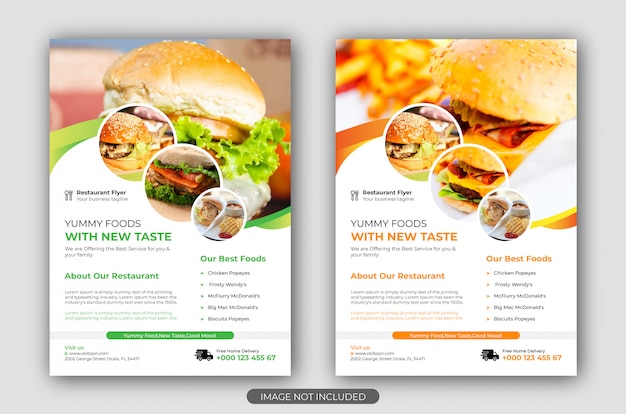 Vector fast food flyer template