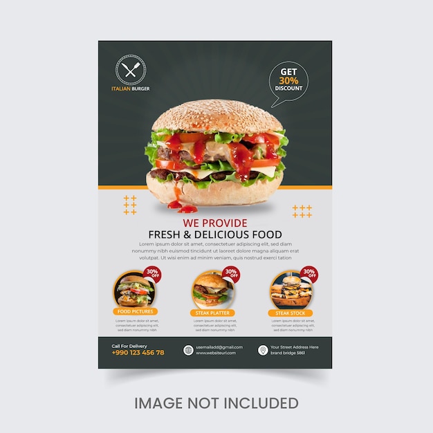 Vector fast food flyer template