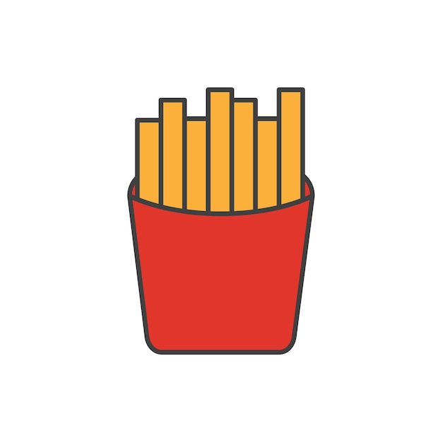 Fast food frietjes frietjes pictogram Vector illustratie plat ontwerp