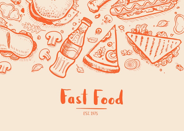 Fast food hand drawn typography