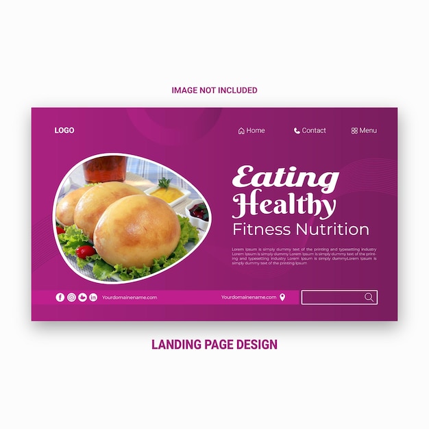 fast food healthy landing page design creative design