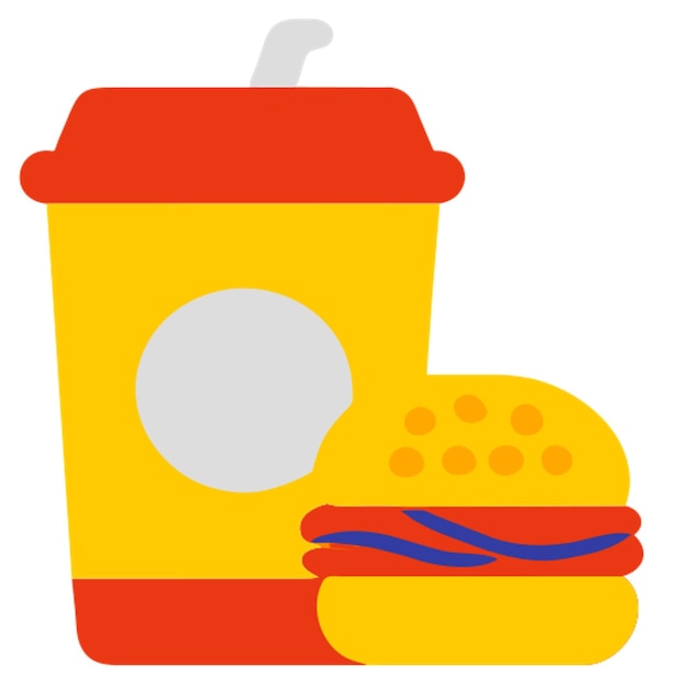 fast food icon colored shapes