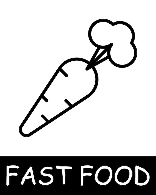 Fast food icon Junk food carrots carbohydrates high percentage of fat calories allure of fast flavorful meals despite their negative health implications Fast tasty but unhealthy food concept