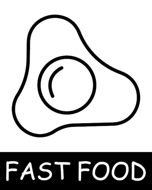 Vector fast food icon junk food scrambled eggs high percentage of fat calories allure of fast flavorful meals despite their negative health implications fast tasty but unhealthy food concept