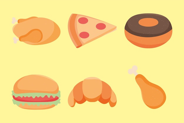 Fast food icon set design