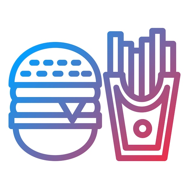 Vector fast food icon style