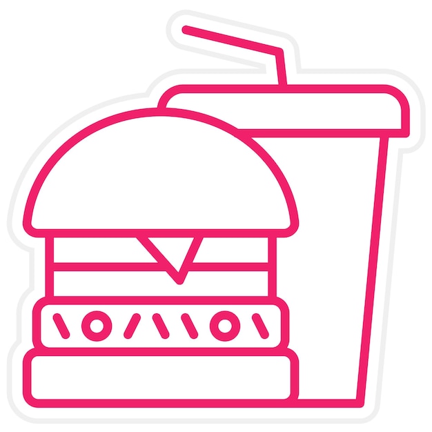 Vector fast food icon style