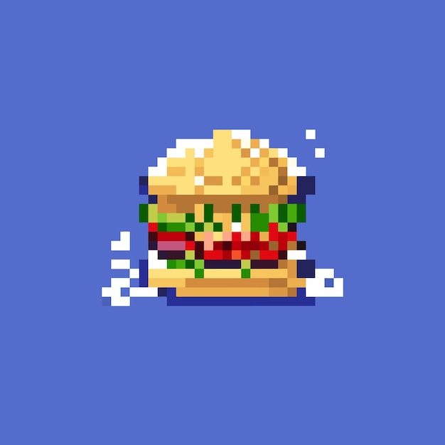 Vettore icone di fast food in pixel art