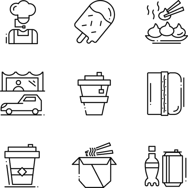 Fast Food Icons Vectors Elements